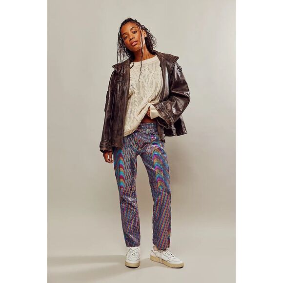Free People OneTeaspoon Bandits Sequin Relaxed Jeans Size 25